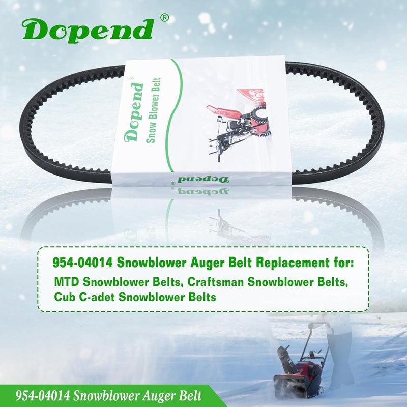Dopend 954-04014 Snowblower Auger Belt 3/8'' x 27-1/8'' for MTD, Craftsman, Cub Cadet 2-Stage Snowblowers, Replaces 954-05110, 754-04014 Belt - Image 2